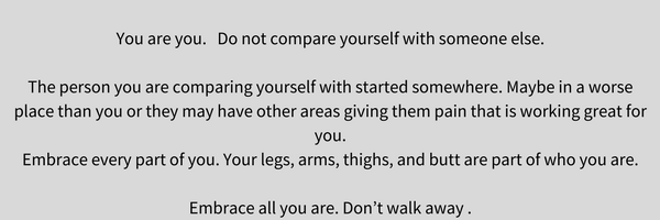 Do not compare yourself with someone else.You are you.The person you are comparing yourself with started somewhere. Maybe in a worse place than you or they may have other areas giving th